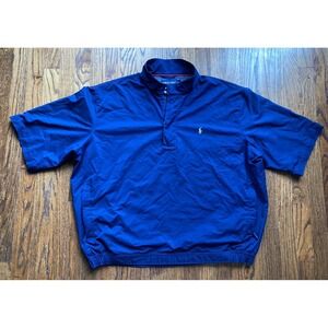VTG Polo Golf Ralph Lauren 1/4 Zip Windbreaker Men's XL Short Sleeve Mesh Lined